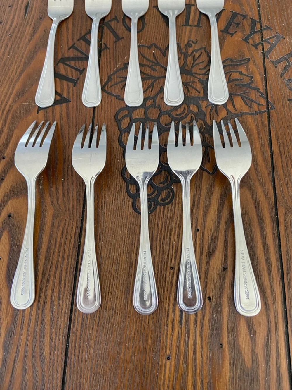Stainless Steel Dinner Forks - Silver (Set of 10)